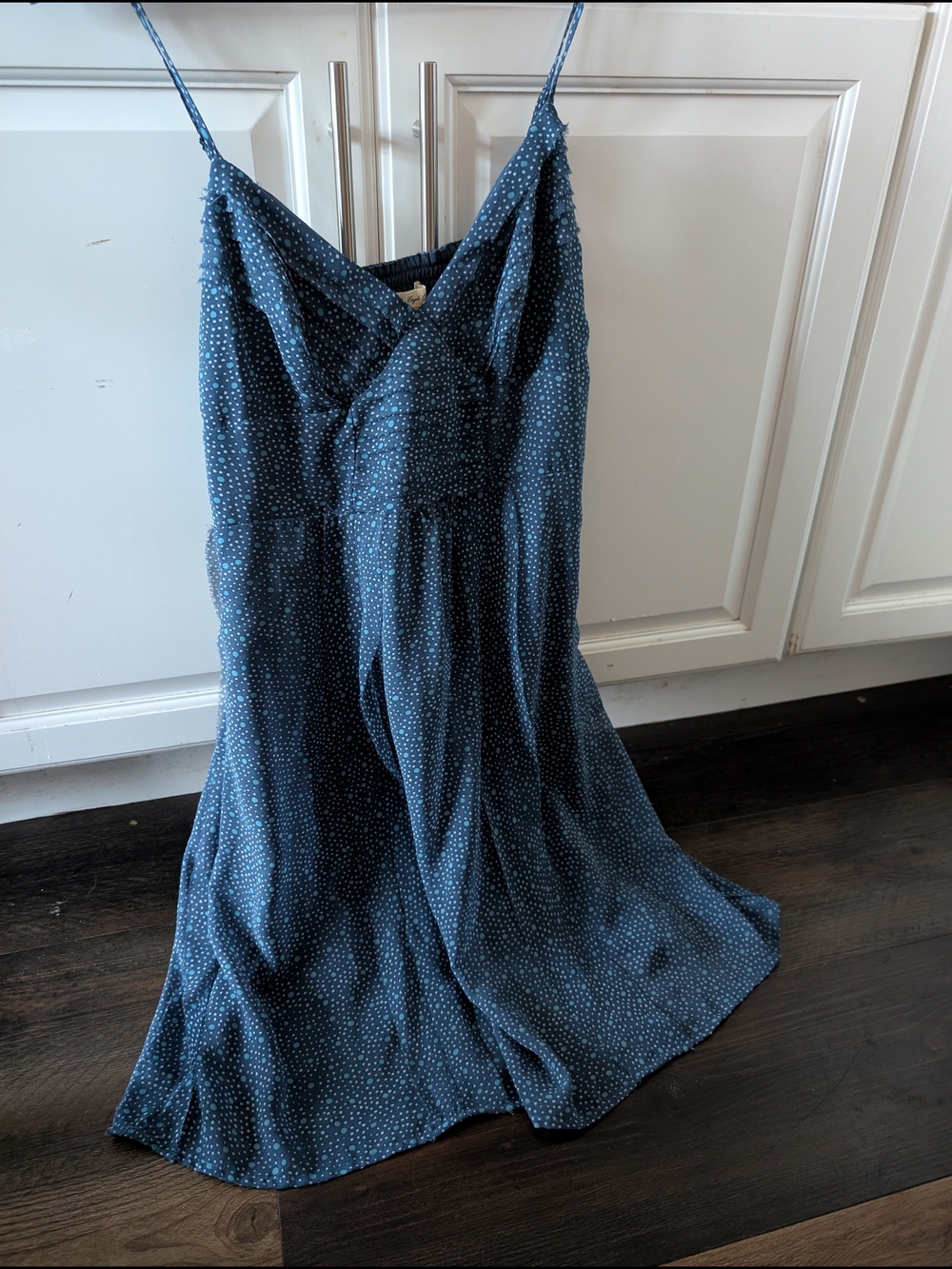 American Eagle Outfitters Navy Blue Polka Dot Mini Dress Size 4